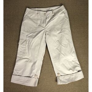 Woolrich Capris Pants Size‎ 8 Stone Cotton Cargo Casual Outdoor Beige Women